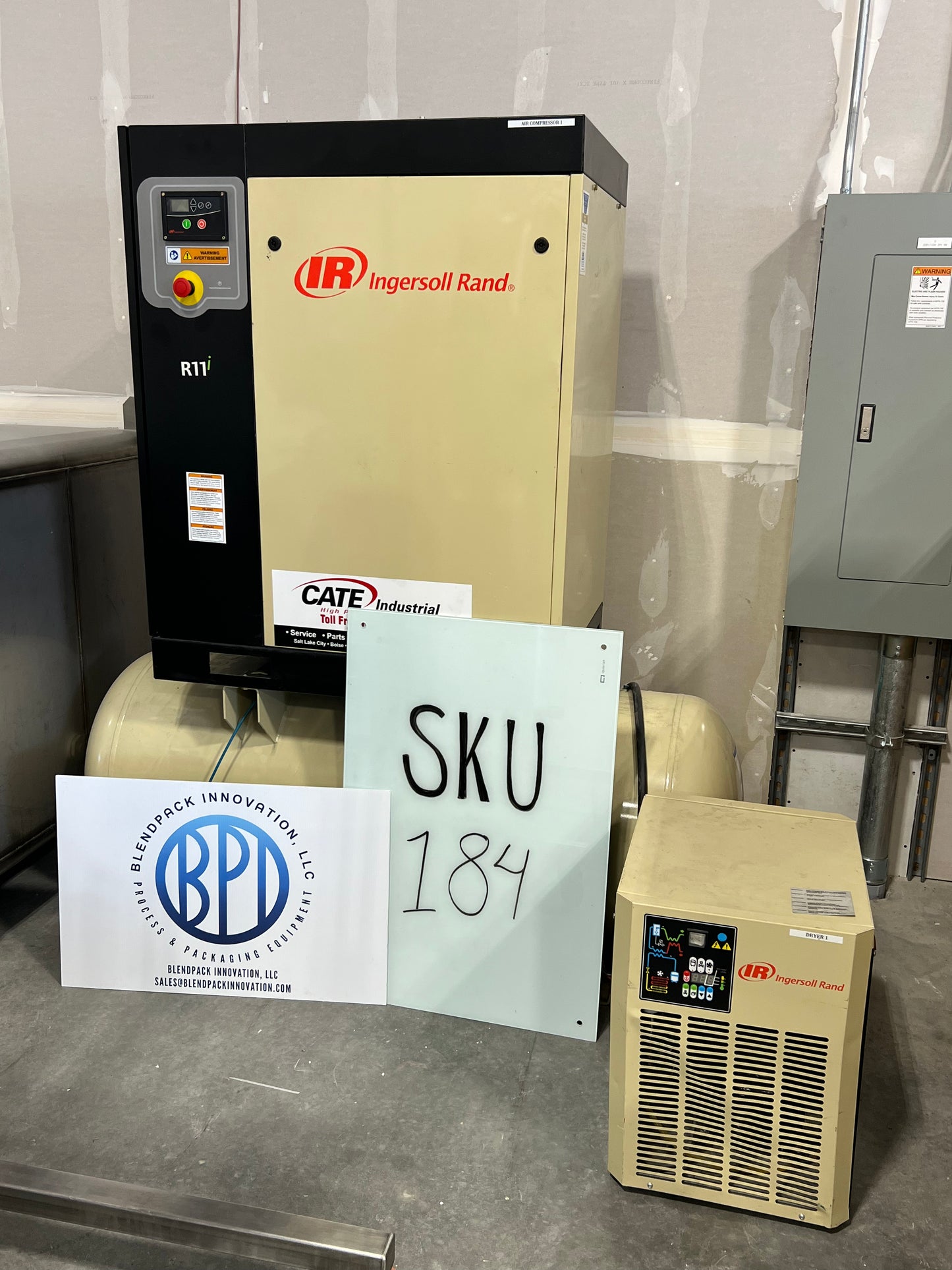 15 HP Air Compressor with dryer- with current service