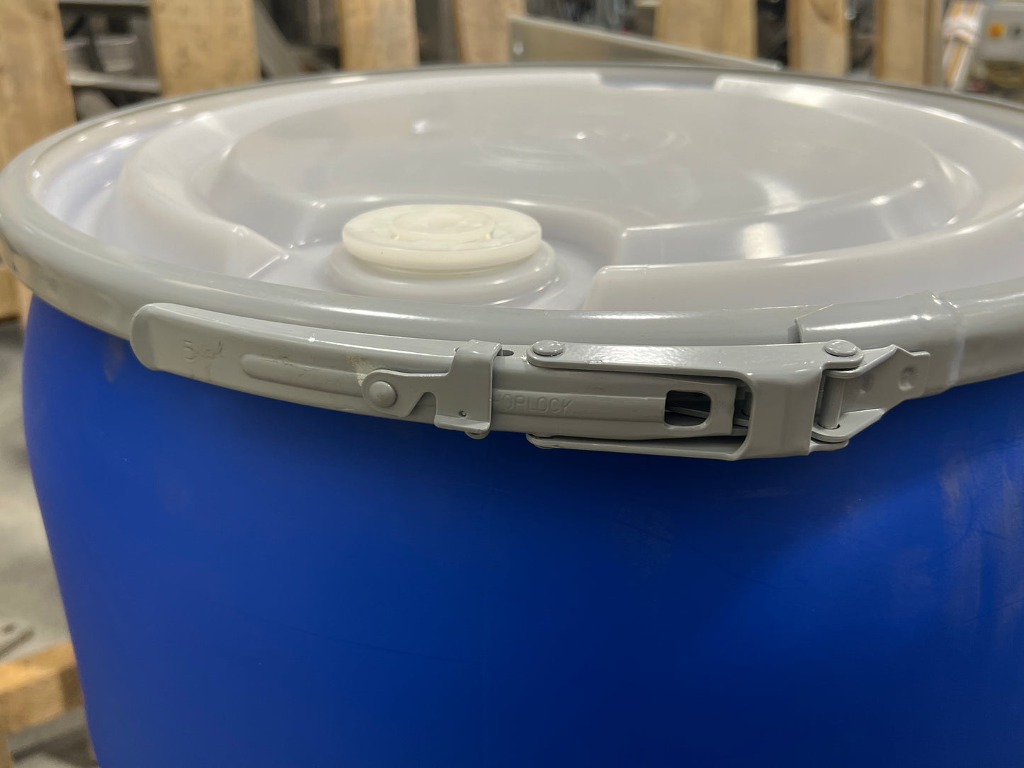 55Gal NEW Open Top Plastic Drum-Blue