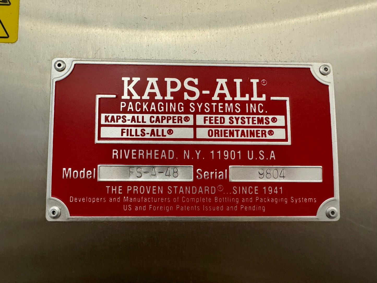 Accumulation Table, Unused KapsAll Model Number FS-A48, Serial number 9803